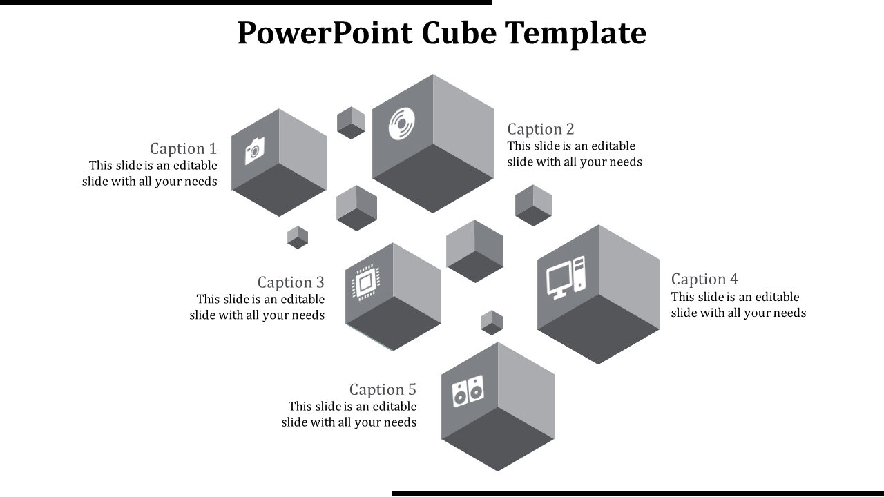 PowerPoint Cube Template-Gray