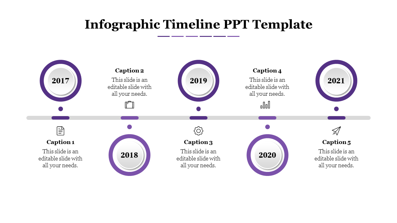 Infographic Timeline Template PPT-Purple