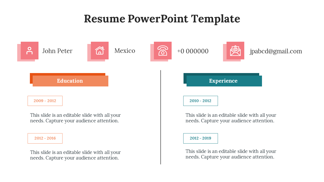 PowerPoint Resume Template Download 