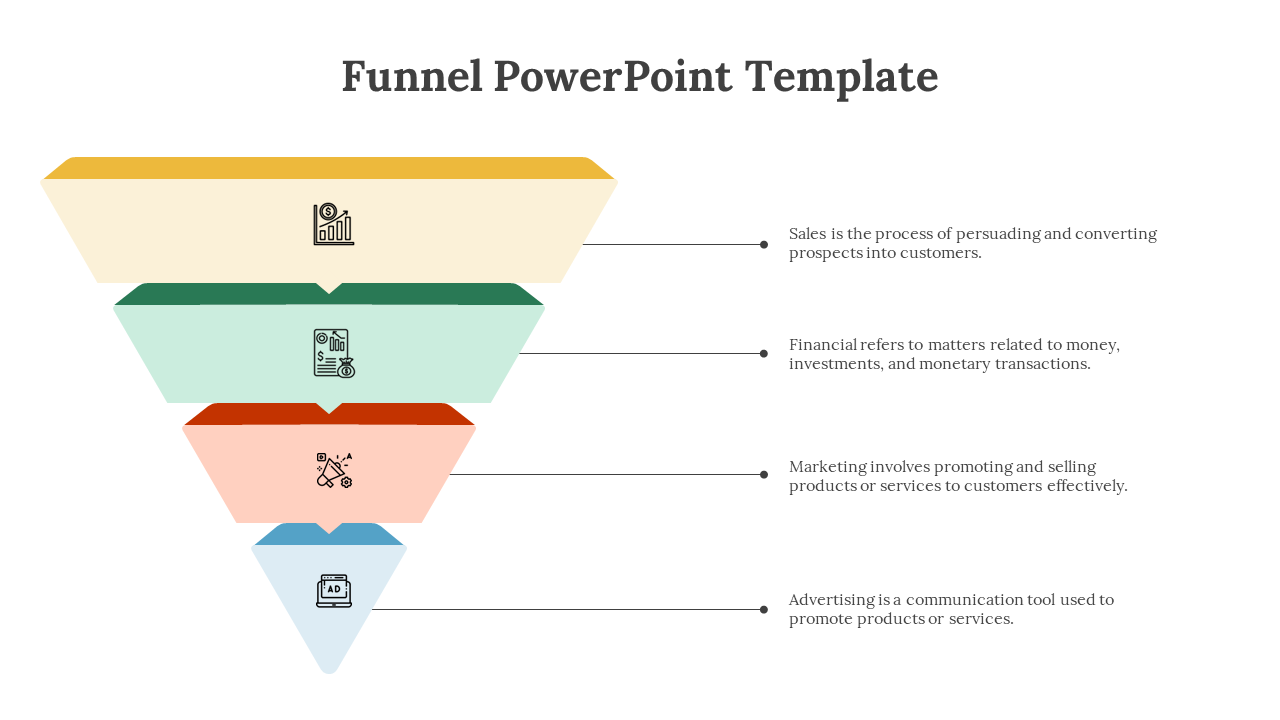 Funnel PowerPoint Template-Multicolour