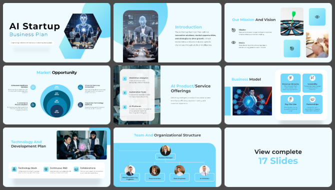 AI Startup Business Plan PowerPoint And Google Slides slide 1