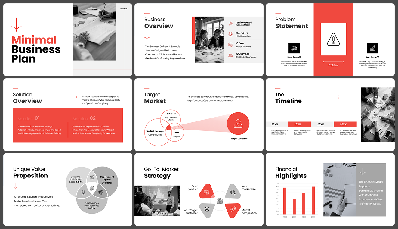 Minimalist Business Plan slide 1