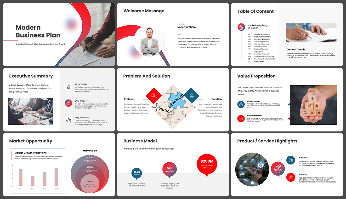 Modern Theme Business Plan slide 1