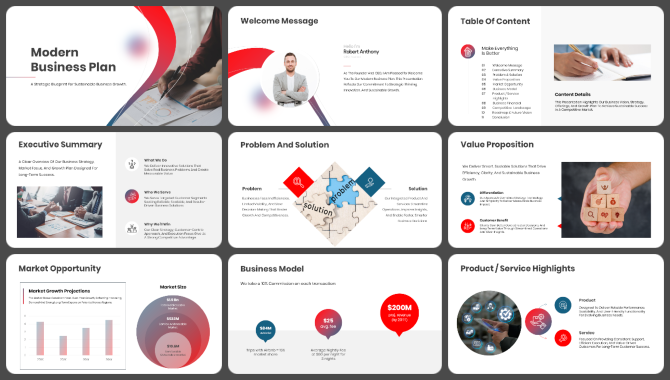 A Modern Business Plan PowerPoint And Google Slides slide 1
