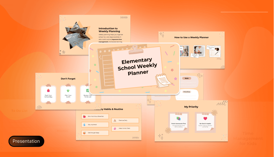 Elementary School Weekly Planner slide1