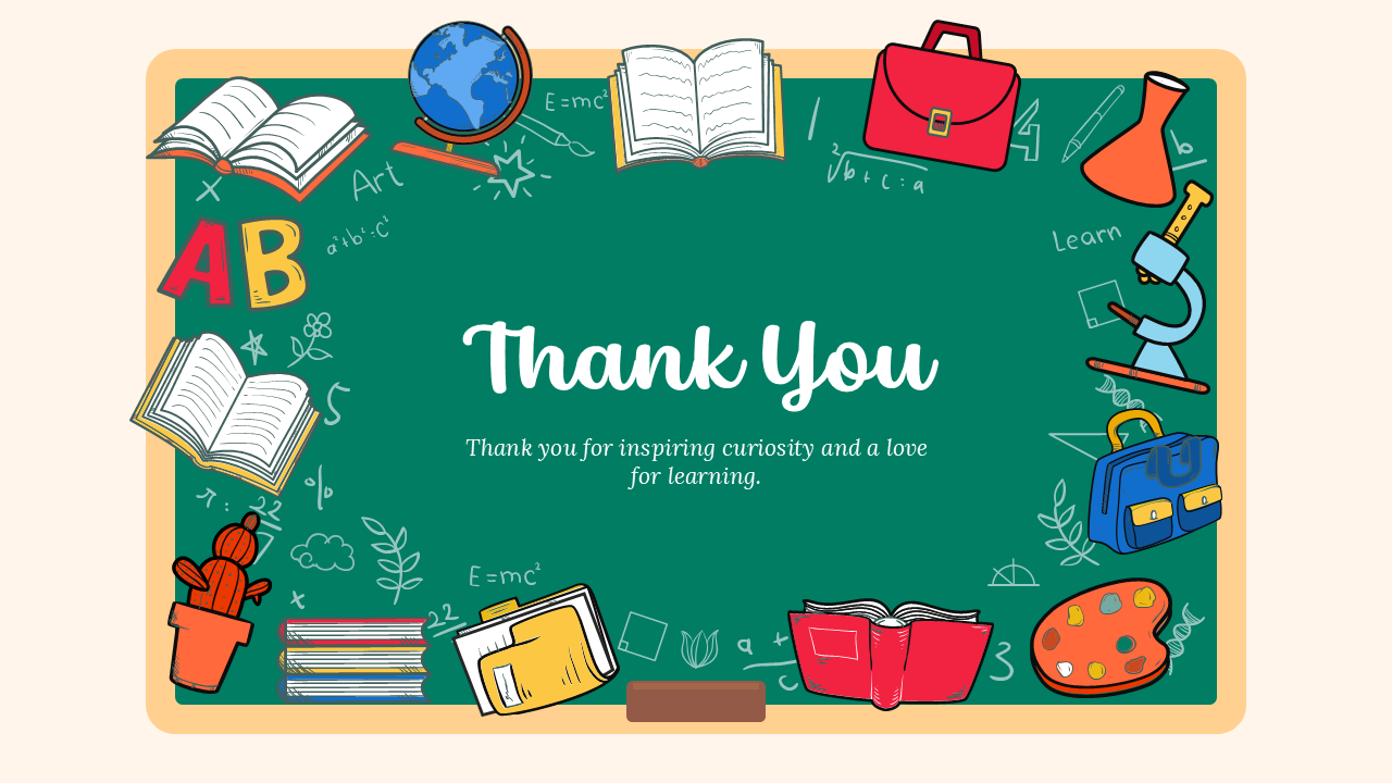 School Themed Thank You PowerPoint slide 1