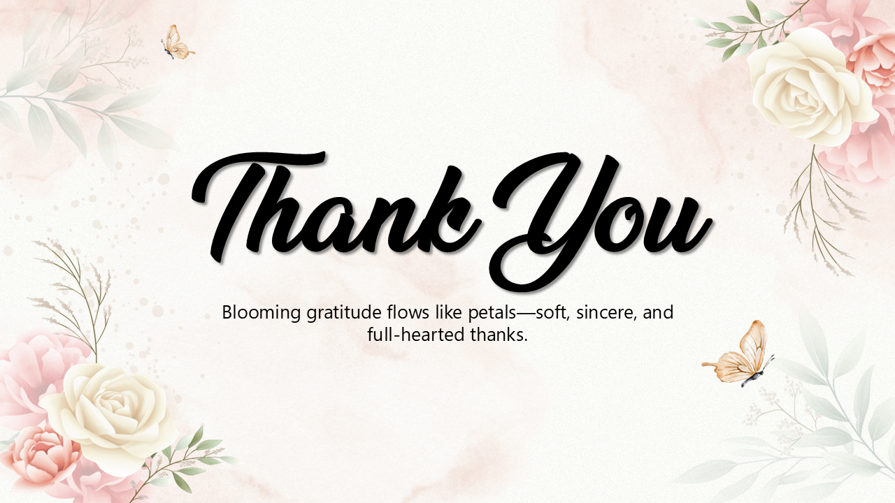 Floral Thank You Design slide 1