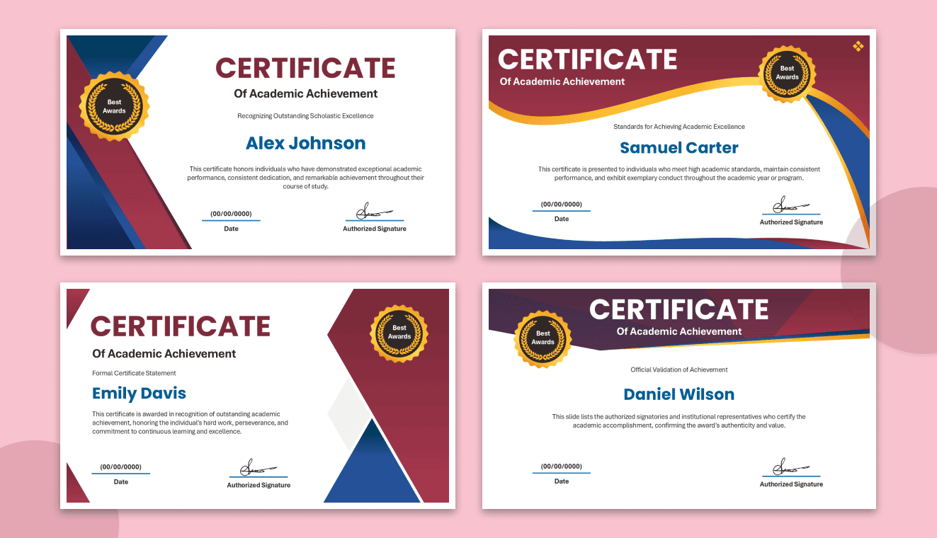 Academic Achievement Certificate slide1