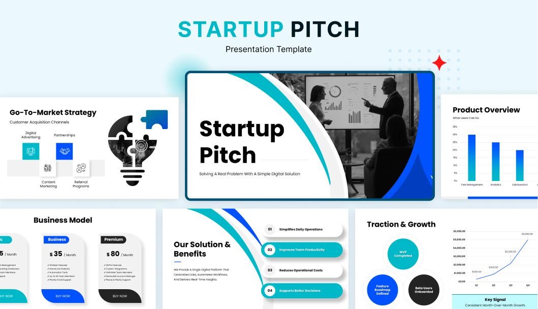 Startup Pitch Deck Presentation slide 1