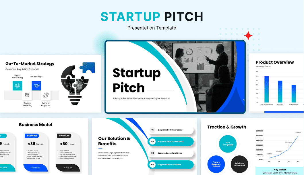 Startup Pitch Deck Presentation slide 1