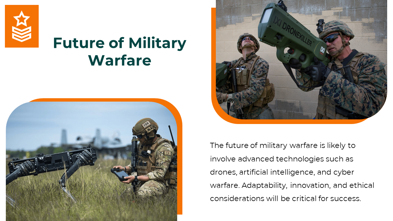 A military team utilizing drone technology and specialized equipment reflects the emerging role of advanced tools.
