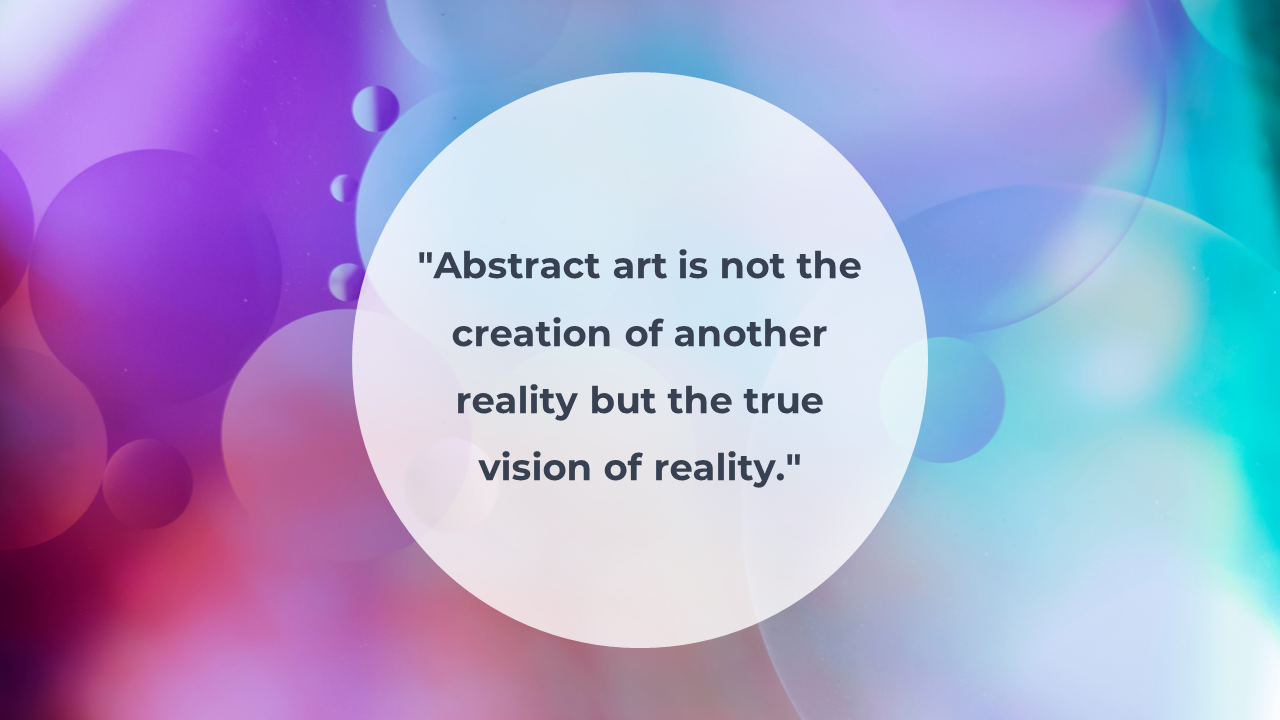 White circular overlay centered on a blurred background of purple, blue, and pink hues with soft, translucent bubbles.