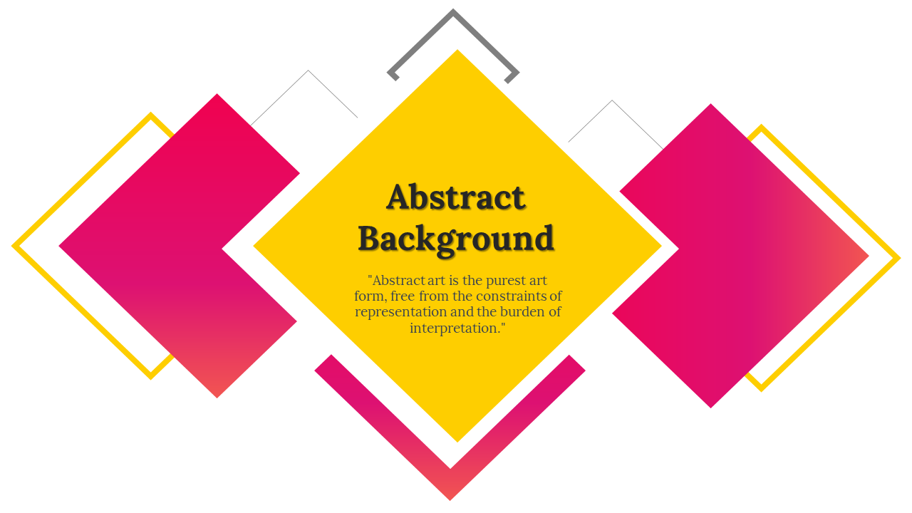 Abstract background with diamond shapes in yellow and pink hues, featuring a central with bold title.