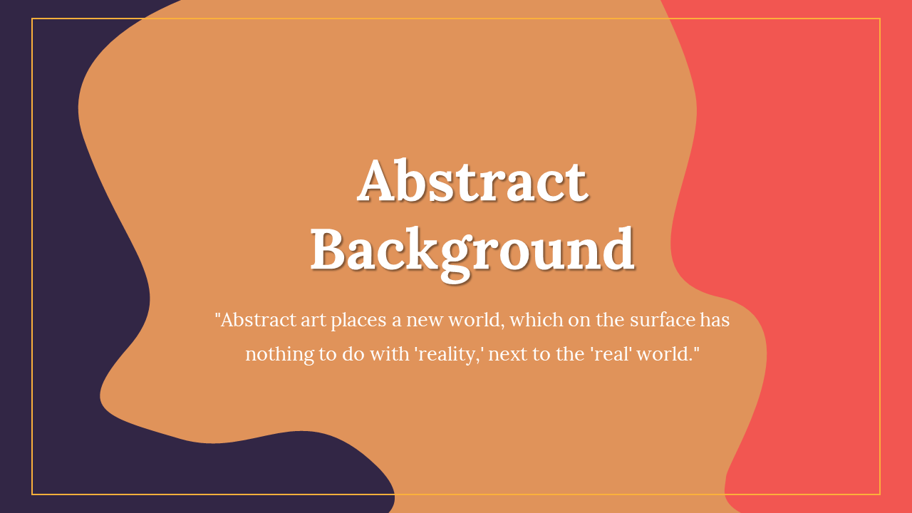 Abstract background featuring soft beige, purple, and coral shapes with a yellow border and centered text box.