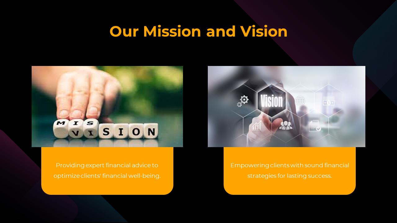 Slide with two images of a hand adjusting lettered dice and a futuristic digital display, with orange text boxes.