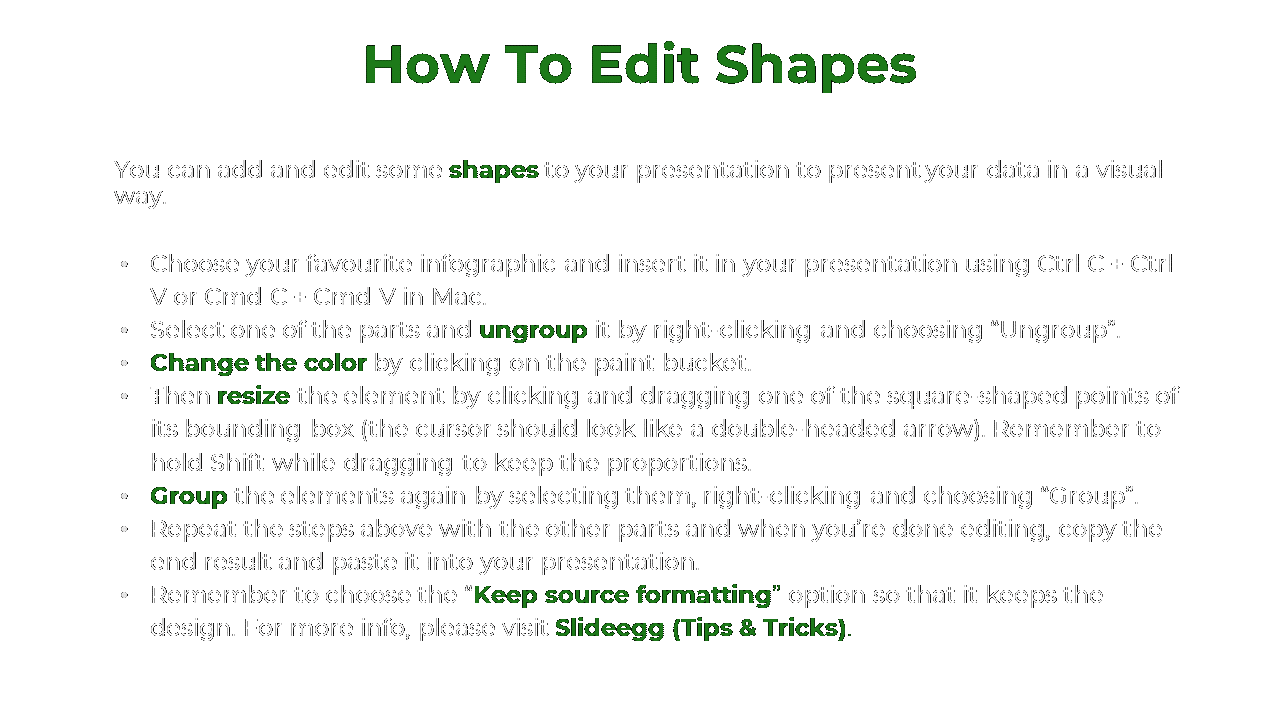 Dark background featuring centered heading and white text instructions with highlighted green keywords.