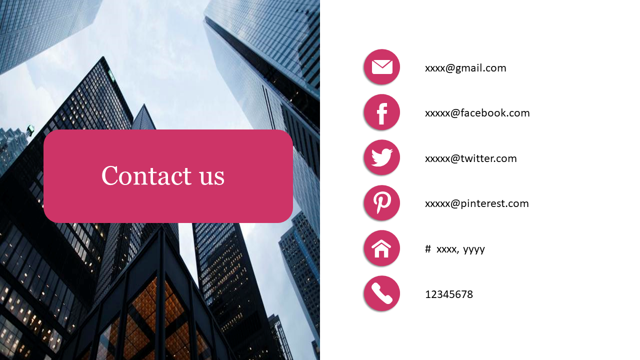 Left aligned skyscraper image with pink title box overlay, and vertical list of social icons on white background.