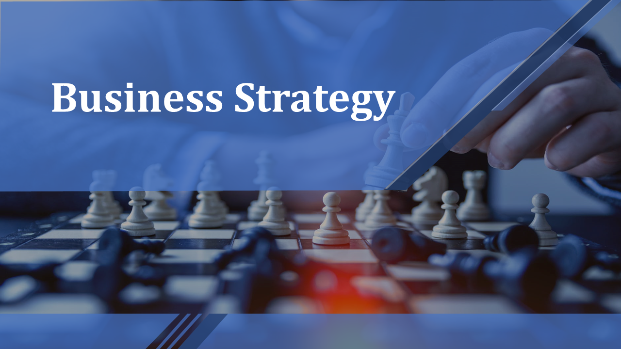 Hand moving chess piece on board with blue overlay and diagonal banner design displaying the title in white font.
