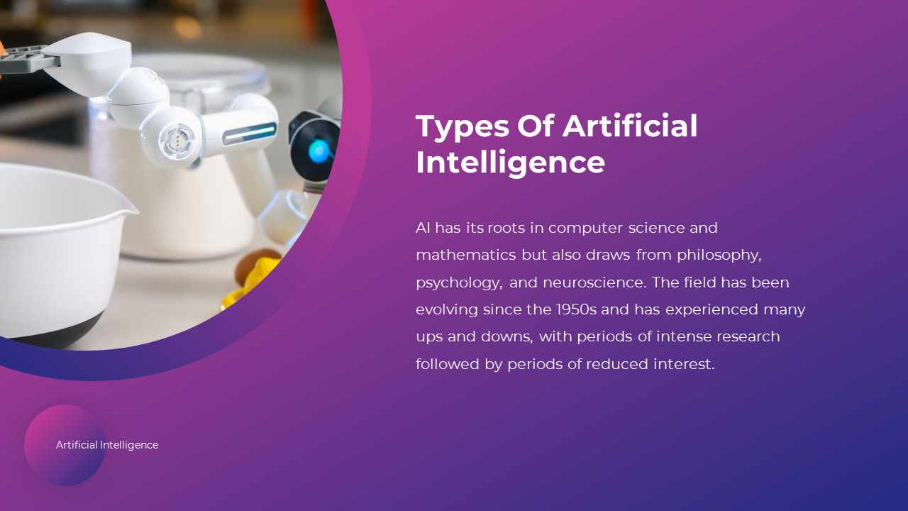 A close up of a robotic arm working with a white bowl showcasing the integration of AI in household robotics in purple theme.