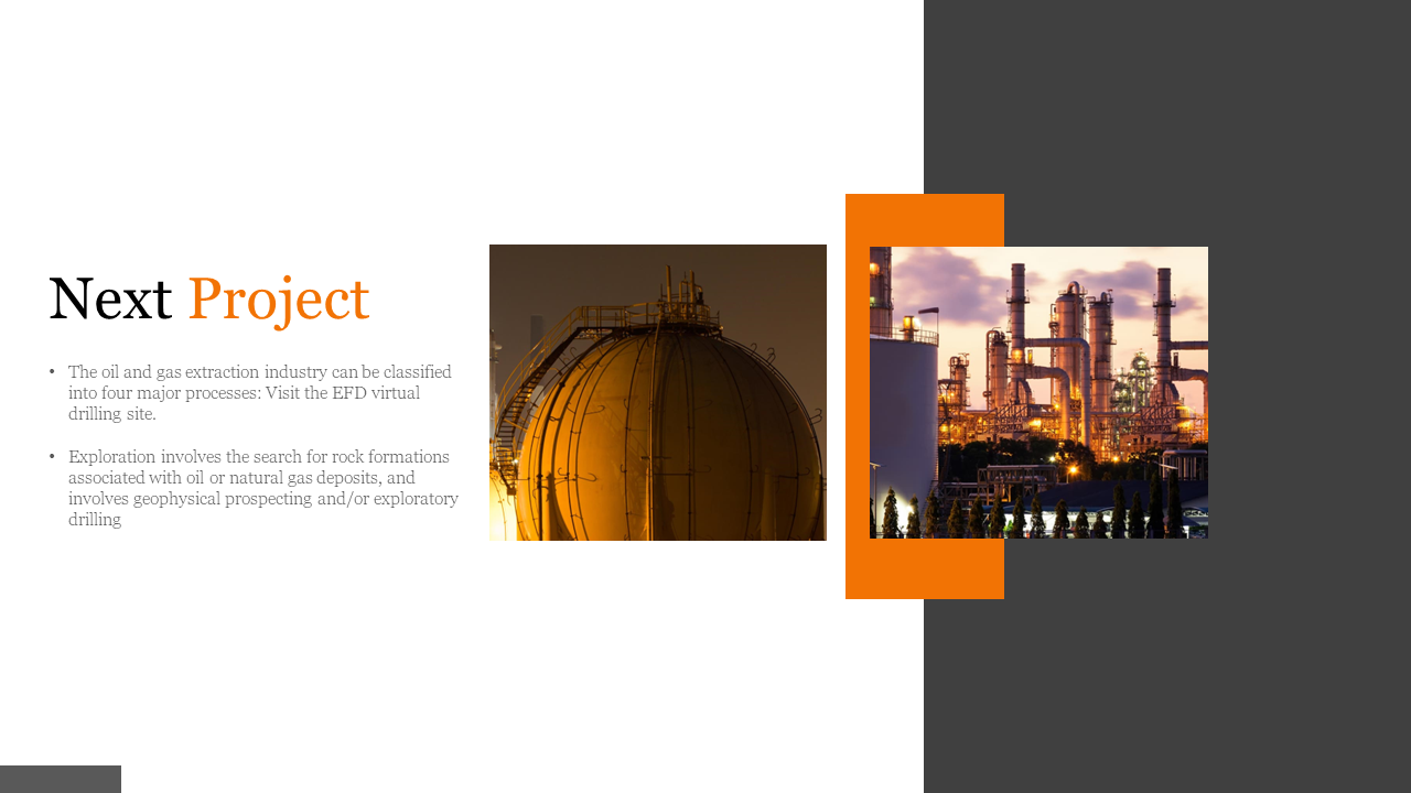 Close up of a gas storage tank alongside a refinery, highlighting the key infrastructure in the oil and gas industry.