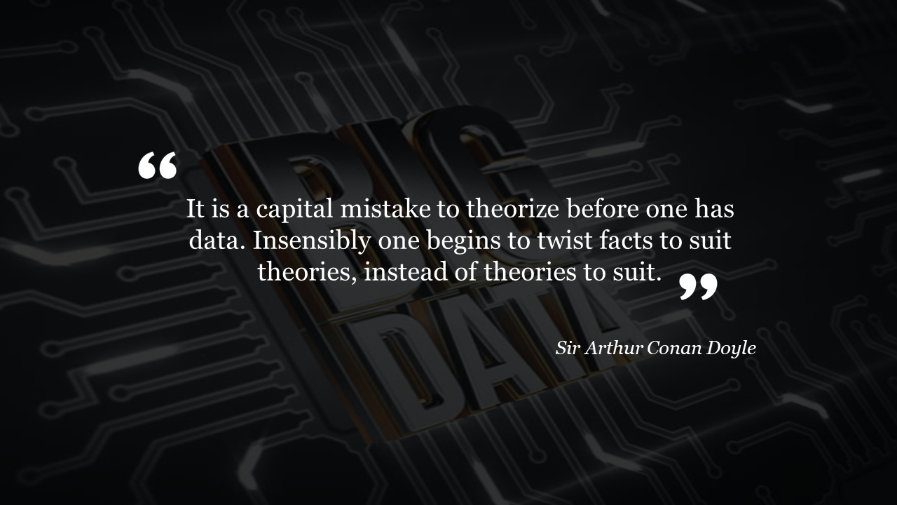 Quote by Sir Arthur Conan Doyle on a digital circuit board background on a dark theme.