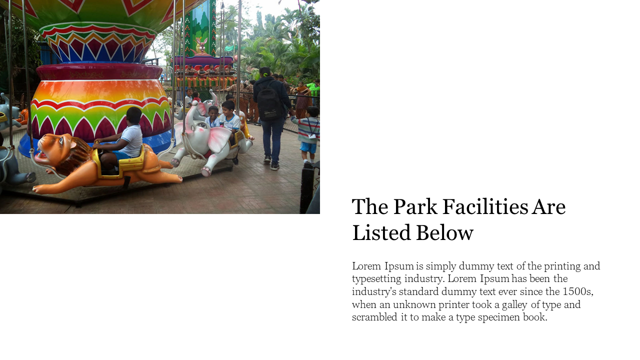Kids enjoy a carousel with animal figures like a lion and elephant in a vibrant theme park on a white backdrop.