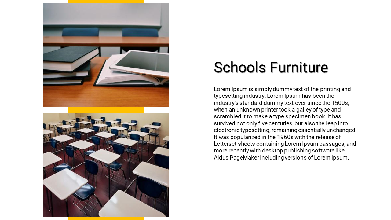 Stack of books and an open notebook on a wooden desk, with a classroom background featuring rows of desks and chairs.