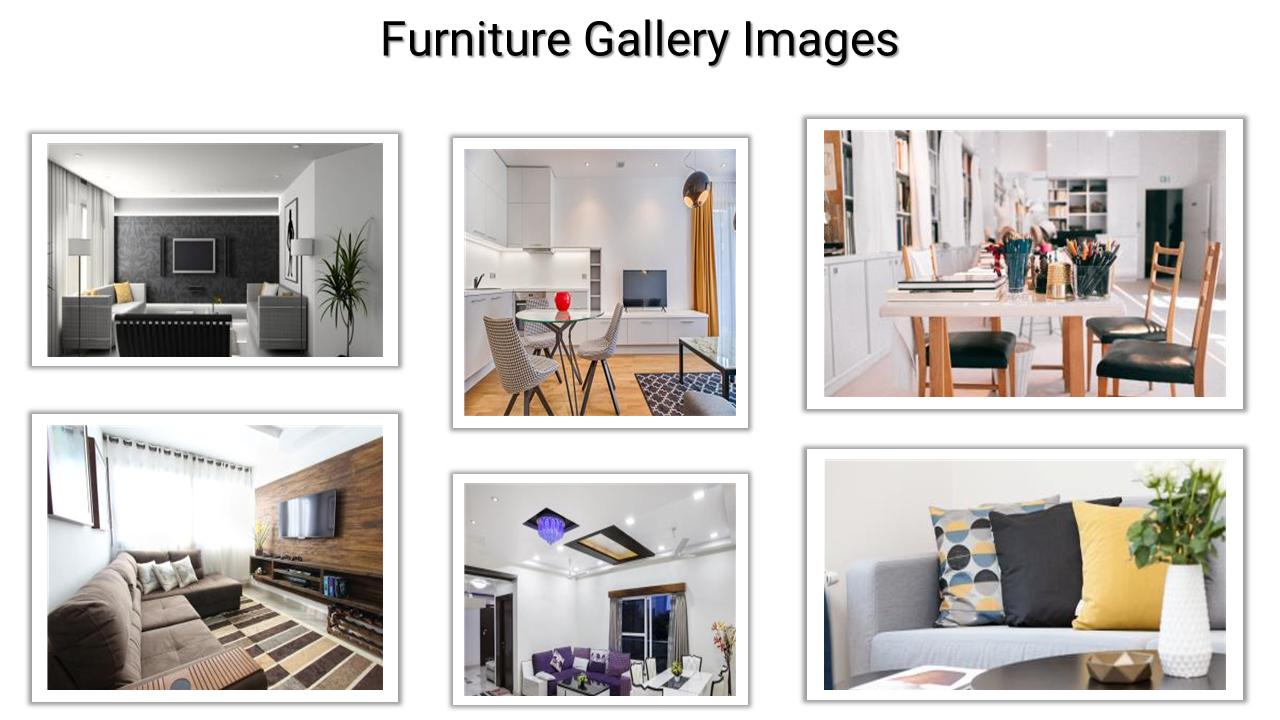 Gallery of furniture images featuring modern living rooms, stylish dining areas and cozy spaces with a mix of neutral tones.