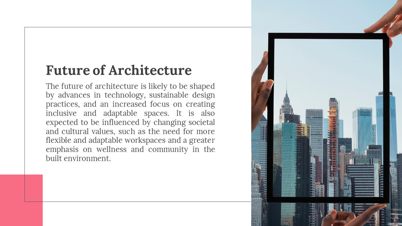 Hands holding a frame, creatively highlighting city architecture on a white backdrop.