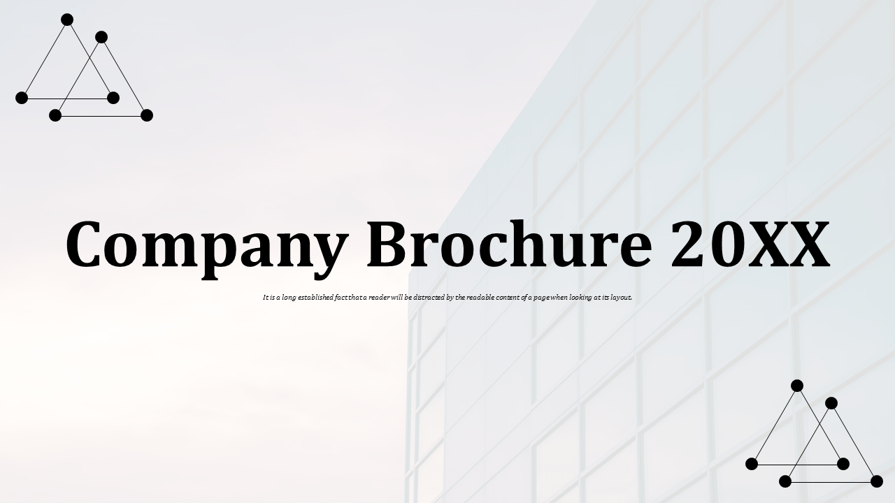 Centered black title over a light building background with abstract triangle dot icons in opposite corners.