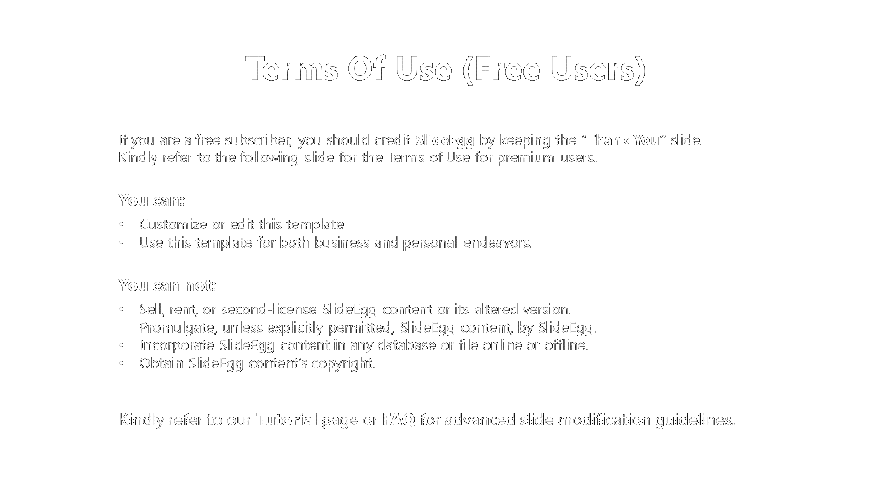 Dark layout featuring white heading text, bullet pointed guidelines for free users, neatly formatted in white text.