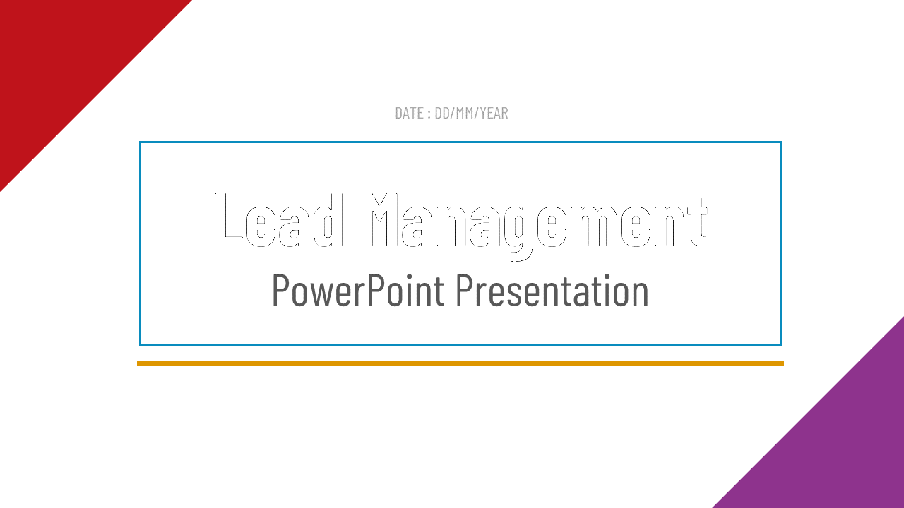 Lead Management template featuring a title slide and multiple content slides with funnels, charts, and process diagrams.
