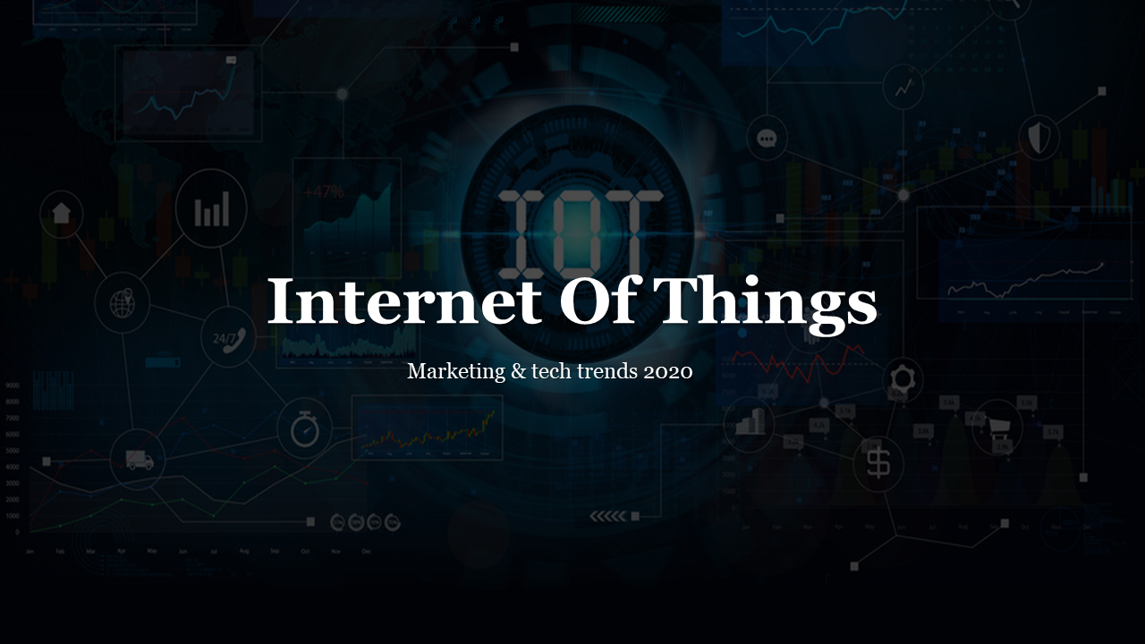 Tech themed design featuring charts and icons, with the bold white title in the center over a futuristic background.