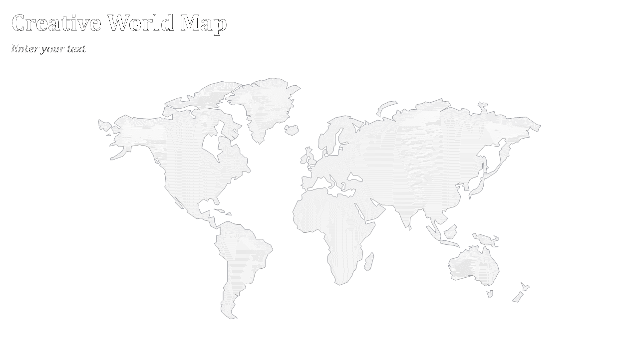 Light gray world map with dotted texture fill and thin outlines, set on a white background with title on the left.