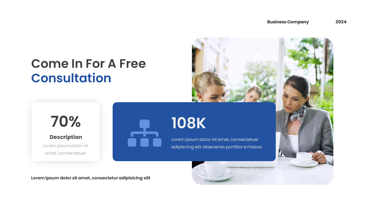 Two professional women having a business consultation outdoors with a laptop on a white and blue backdrop.