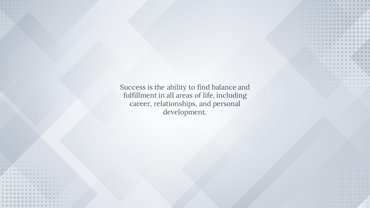 Motivational quote about success, featuring a gray abstract background.