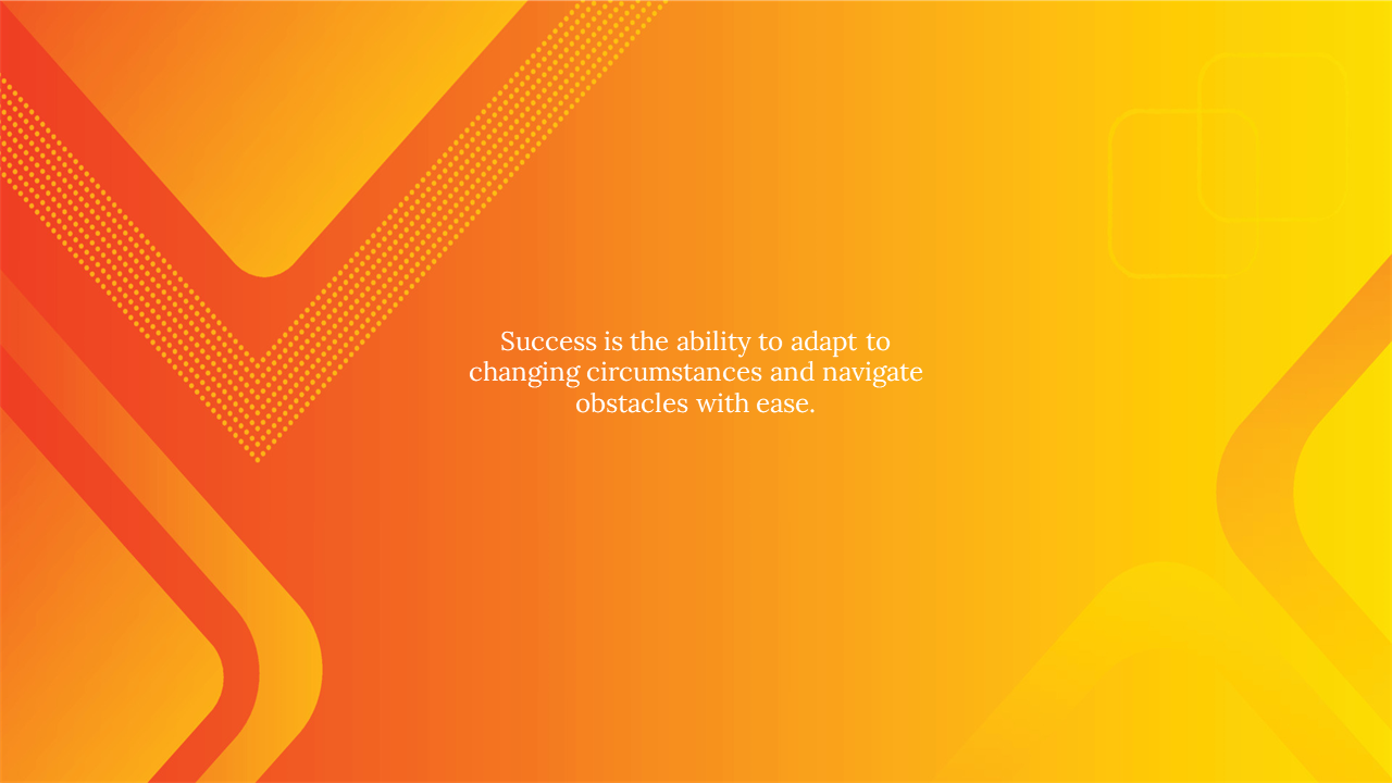 Inspirational quote on success with a vibrant orange and yellow gradient background.
