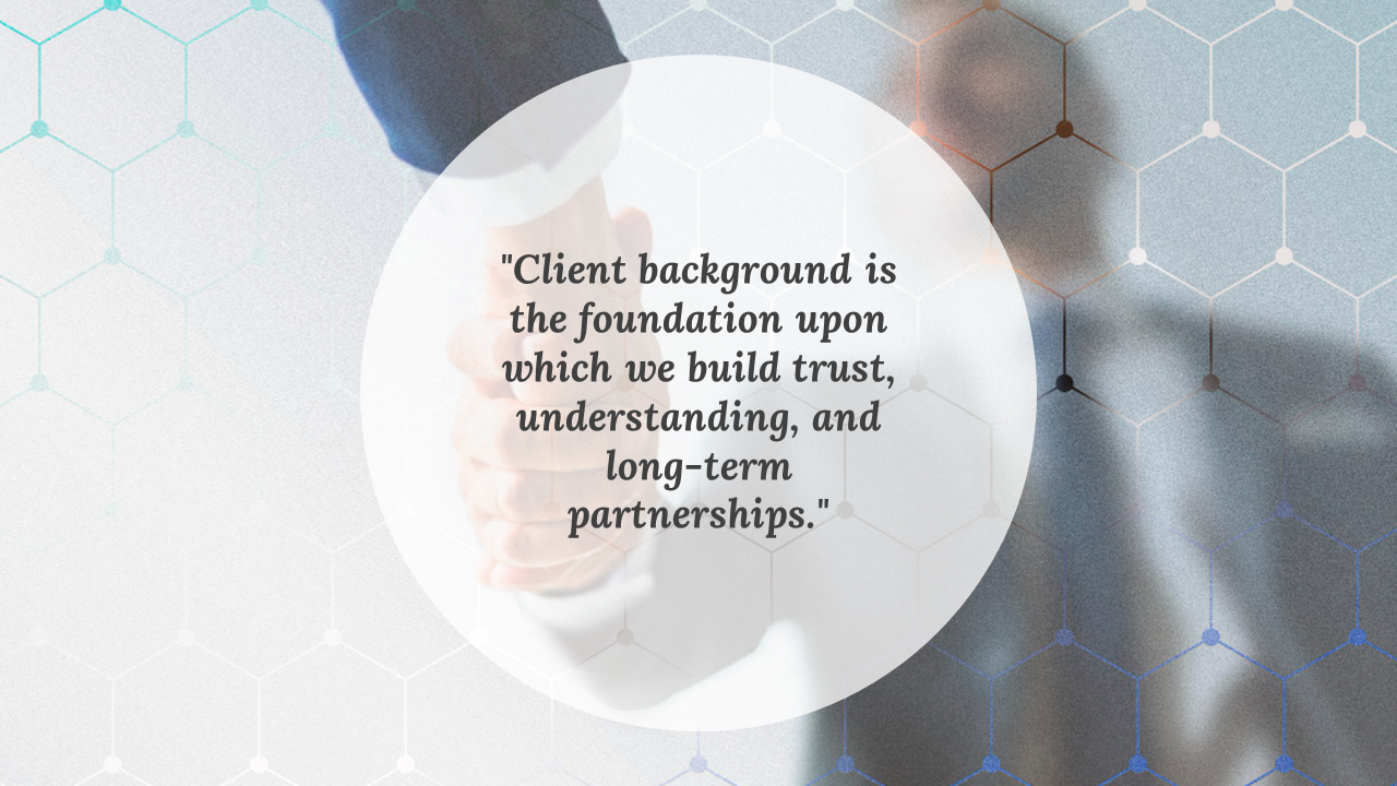 A handshake symbolizes trust and partnership overlaid with a network pattern and a quote.