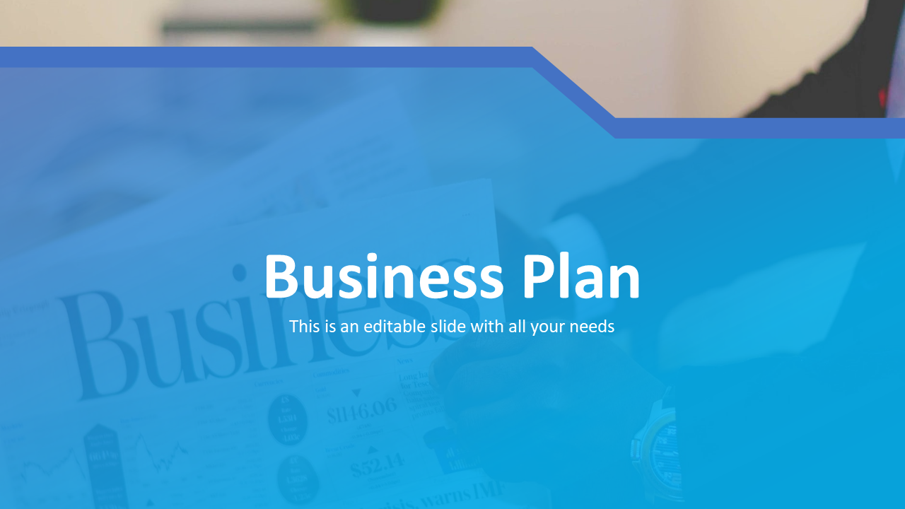 Business PPT featuring a collection of slides with various layouts for business plans and strategies on blue and white theme.