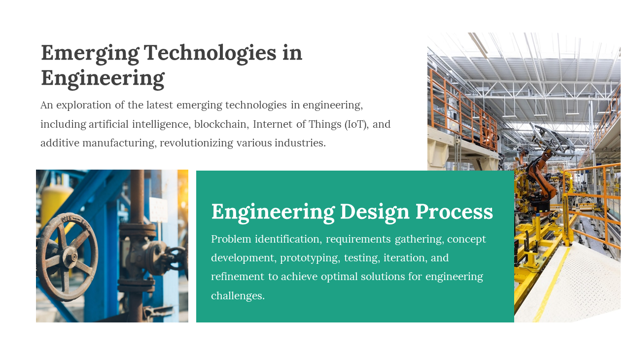Innovative technologies in engineering, such as AI and IoT, shaping the future of industrial operations and design processes.