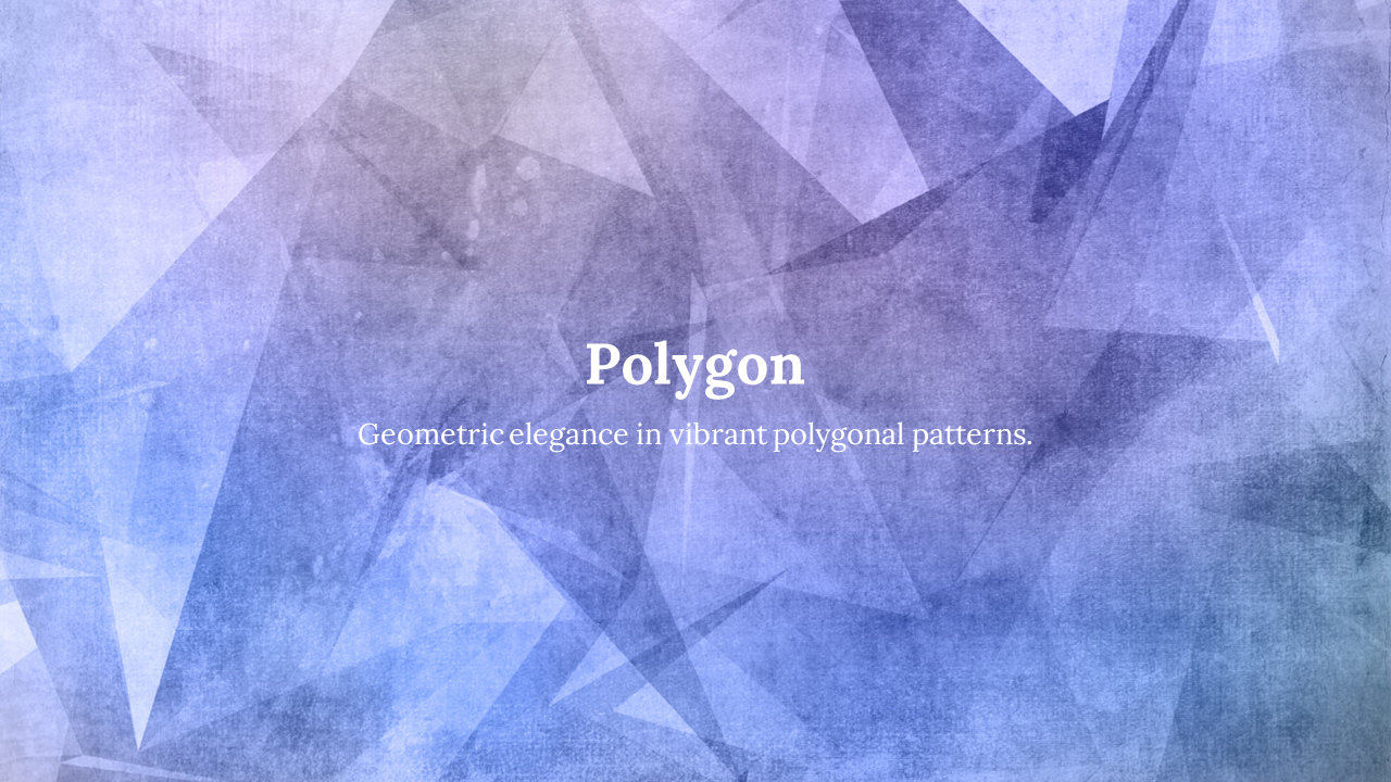 Abstract polygonal patterns with a gradient background and the phrase geometric elegance.