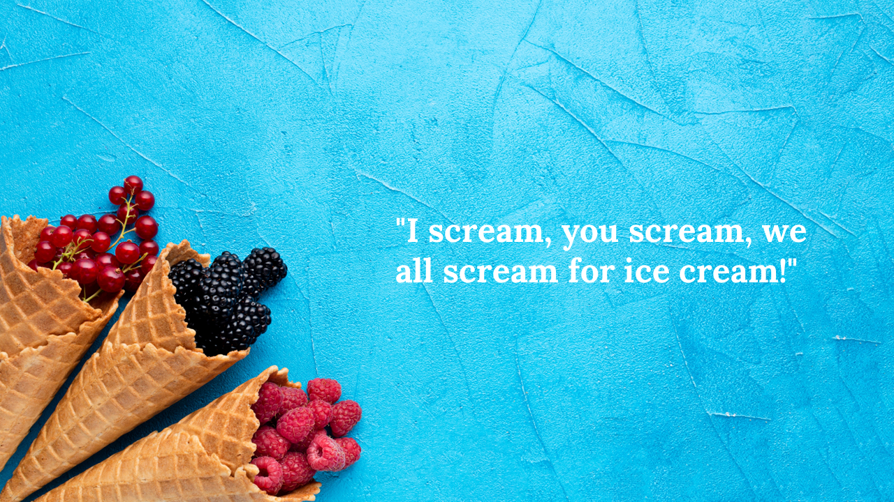 Three waffle cones filled with fresh red cherries, blackberries and raspberries were placed against a bright blue background.
