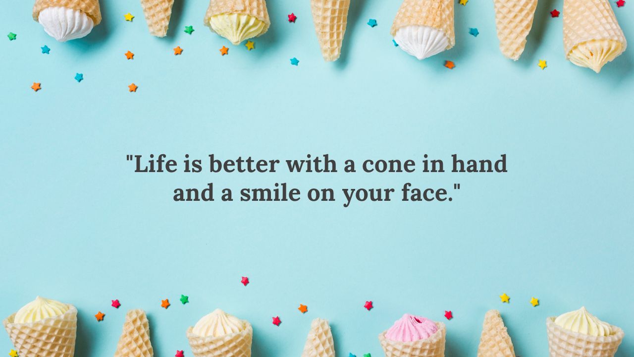 A collection of ice cream cones topped with pastel colored scoops, surrounded by colorful star shaped sprinkles.