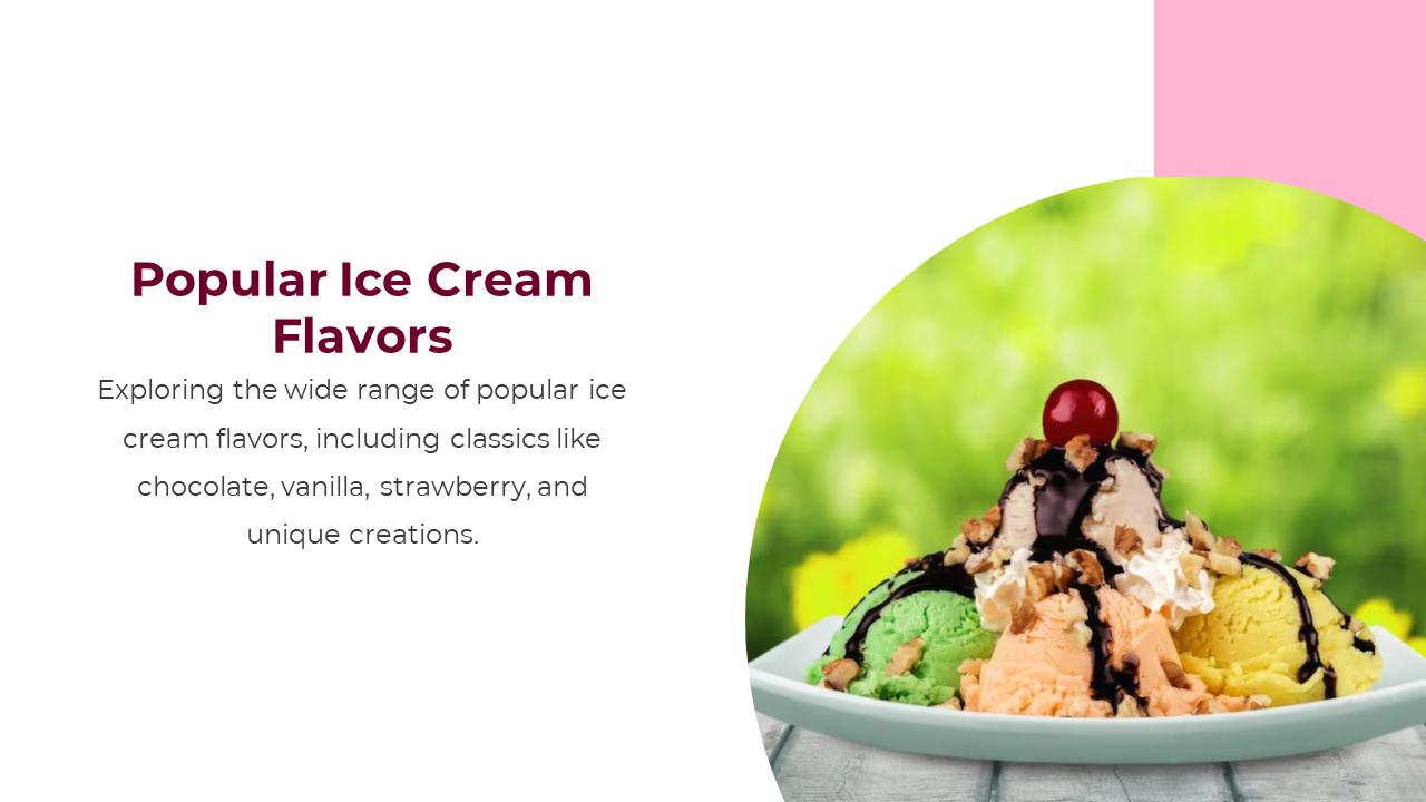 A vibrant bowl of ice cream with a variety of flavors like chocolate, vanilla, and green mint topped with syrup and a cherry.