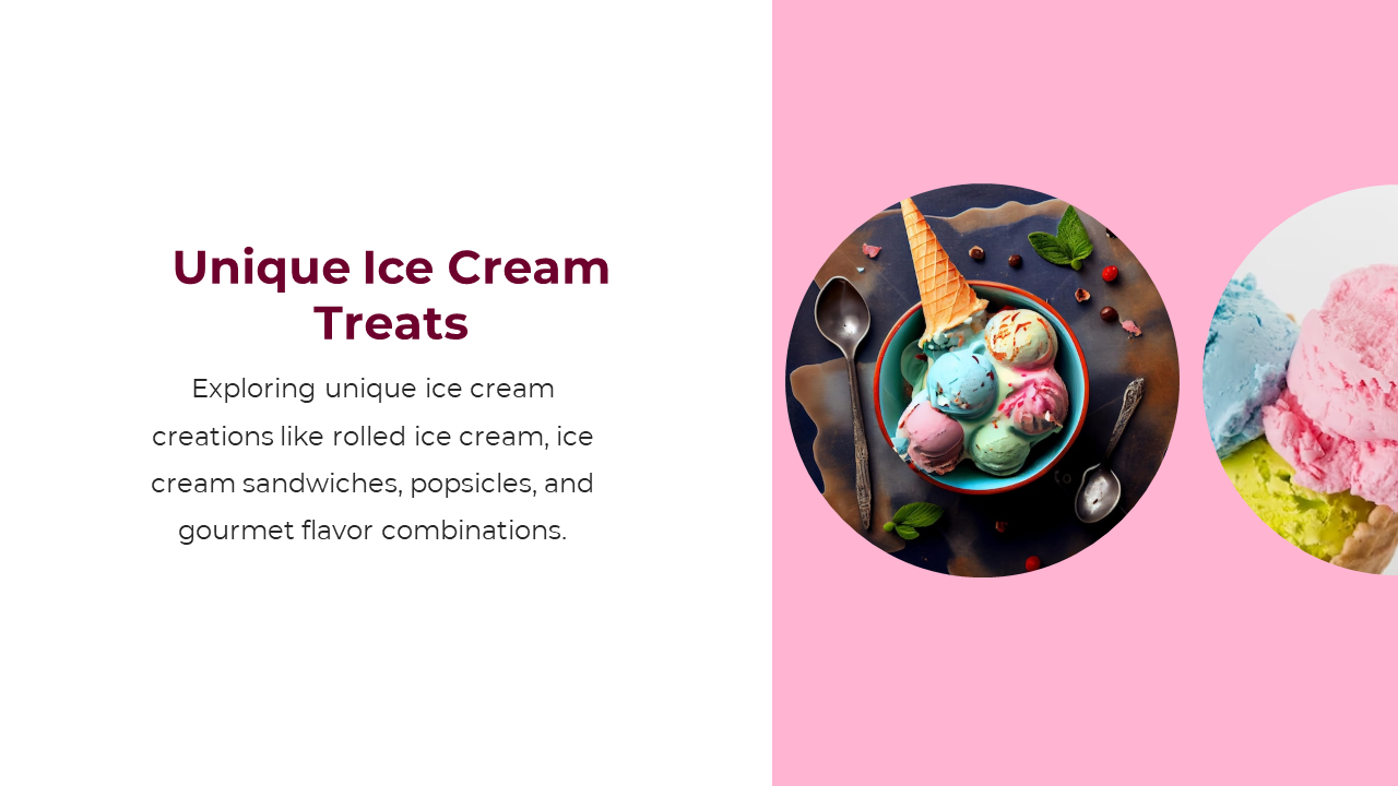 A vibrant display of colorful ice cream scoops in a bowl with fresh mint leaves, showcasing unique ice cream treats.