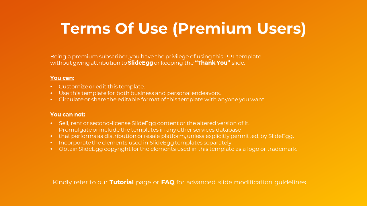 Premium users can customize, use for any purpose, and share the editable template on an orange backdrop.