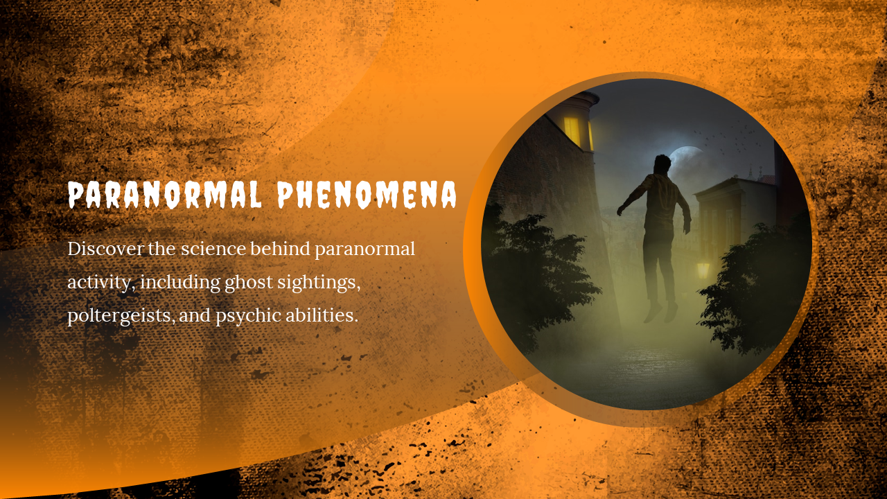 A figure levitates in an eerie setting, illustrating paranormal phenomena like ghost sightings and psychic abilities.