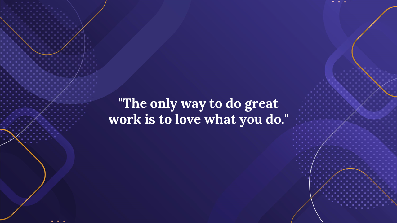 Abstract purple background with swirling shapes and the inspirational quote.