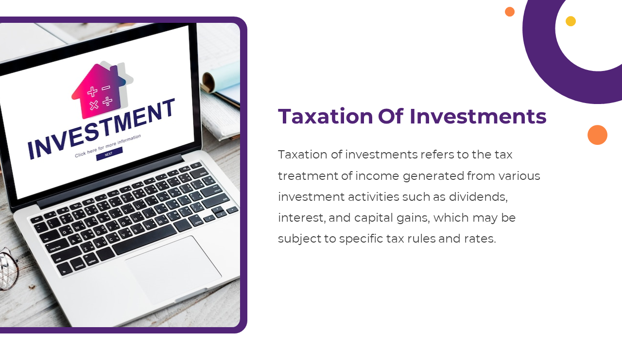 Close up of a laptop showing the screen, with symbols for calculations and tax, highlighting investment income taxation.