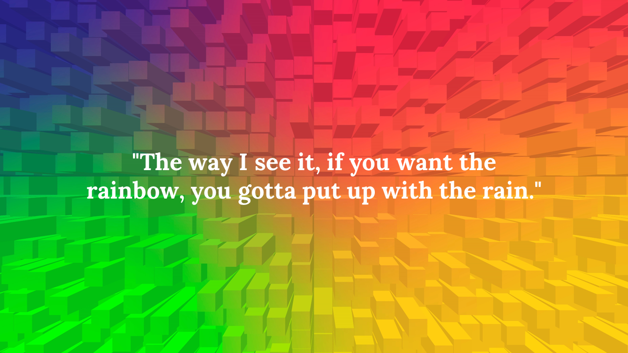 Colorful gradient background slide with the quote in white text.